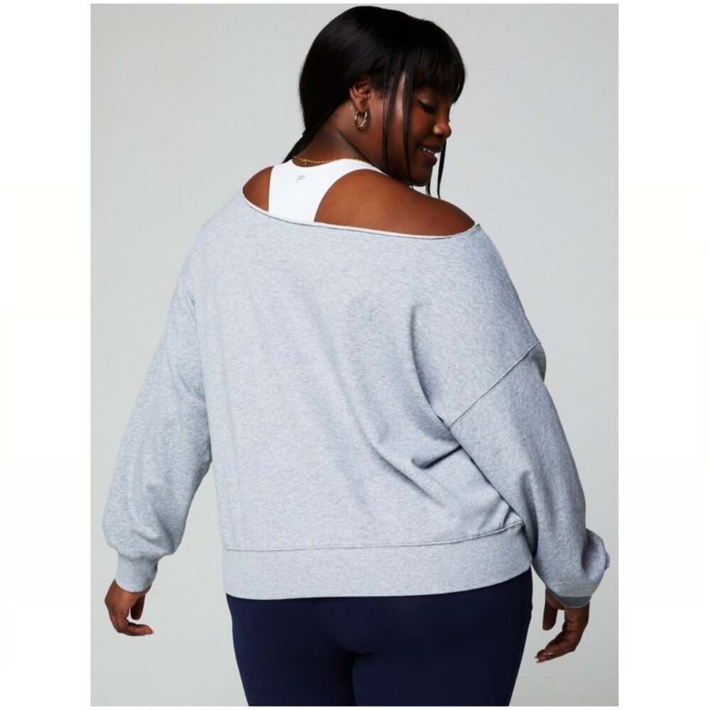 Fabletics Year Round Terry Off Shoulder Sweatshirt - Picture 8 of 9